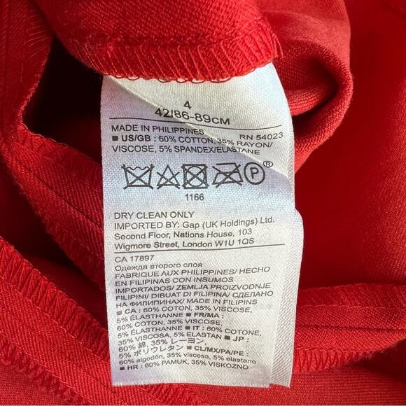 Banana Republic Orange Peplum Bi Stretch Sheath Dress Size 4 - Picture 3 of 4